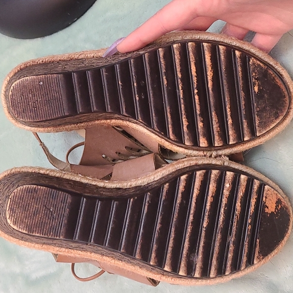 Patrizia Leather Gladiator Wedge Sandals Size 7 - Picture 8 of 8